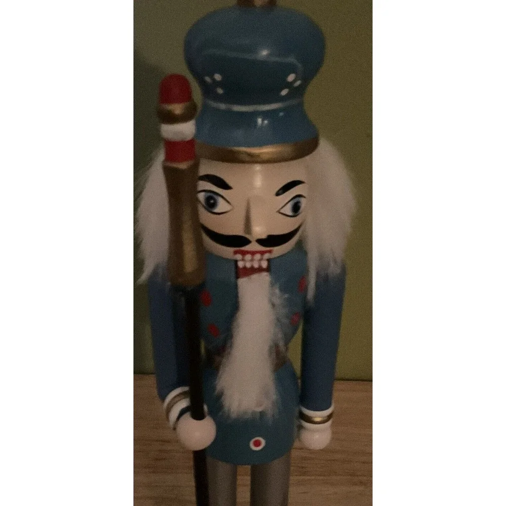 Set Of‎ 3, 10 In Nutcrackers, Red, Green, Light Blue, Drum And Staffs